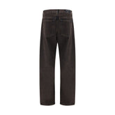 7FOR Black Cotton Straight-Leg Jeans